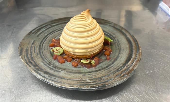 Peach melba baked alaska
